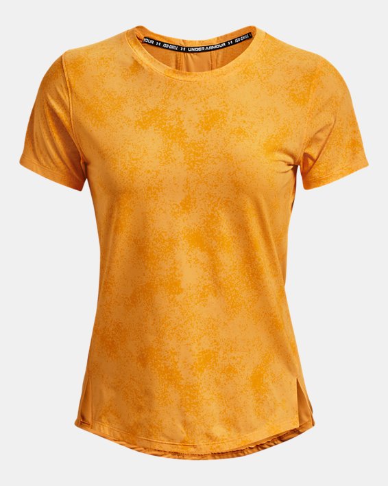 Women's UA Iso-Chill Run Short Sleeve in Yellow image number 4